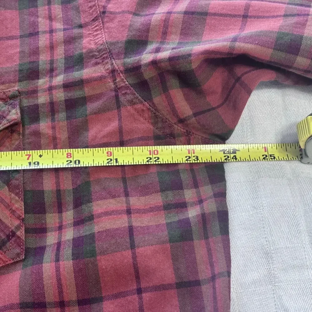 EUC Roundtree & Yorke Casuals, burnt orange plaid long sleeve shirt, size large